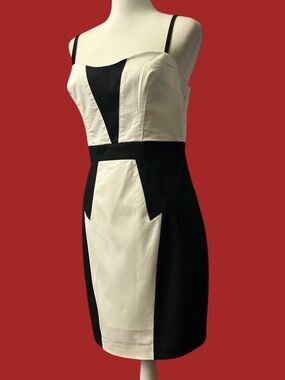 Bebe B&W Cotton Sundress with Spaghetti Straps